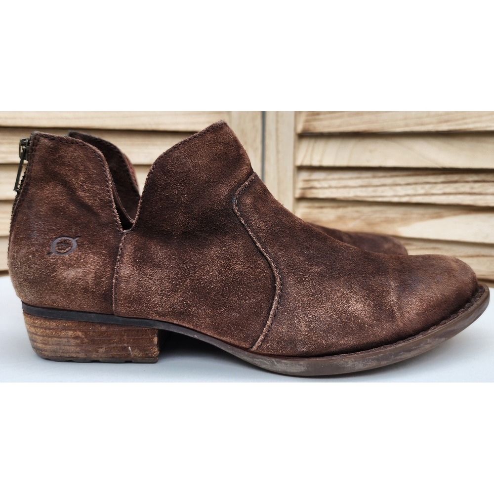 Born Size 9.5M Brown Suede Kerri Ankle Bootie Western Boho Fall Autumn Timeless